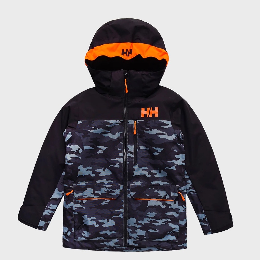 Helly Hansen Black and Gray Camo Tornado Jacket - Size 14 - Picture 5 of 5